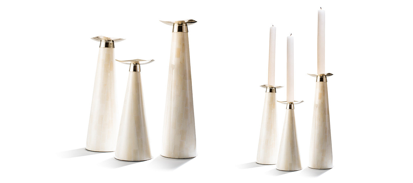 LADORADA BONE CANDLEHOLDER TRIO