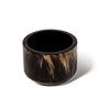 handmade black and beige natural horn veneer wine bottle coaster