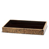 handmade beige and black mosaic patterned totumo wood bath tray