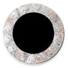 handmade natural iridescent mother of pearl charger plate with pearl rim and dark wood interior