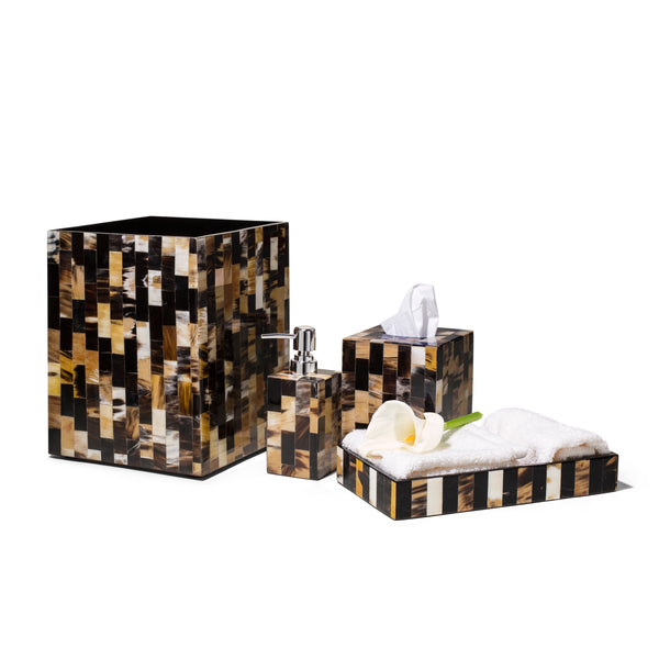 Bone Domino Black Tissue Box