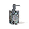 handmade iridescent mother of pearl wood soap dispenser
