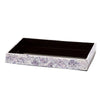 handmade purple and white mosaic patterned natural sea shell wood bath tray
