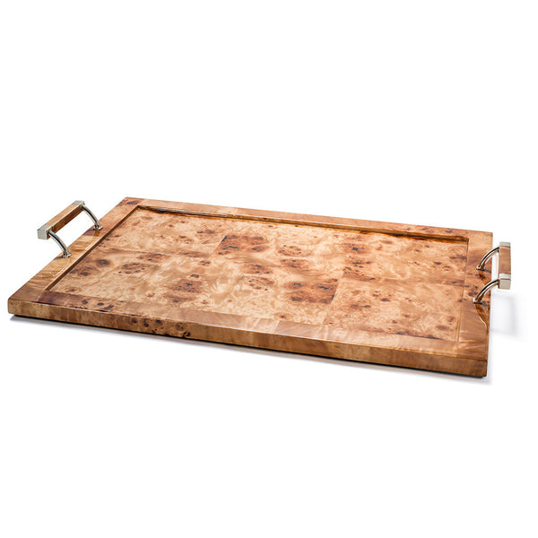 Uma Burl Wood Round Tray