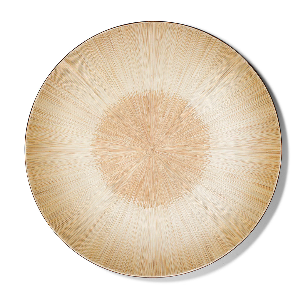 Barichara 18" Round Centerpiece by LaDorada, featuring beige hues and finished with meticulous care in Colombia.