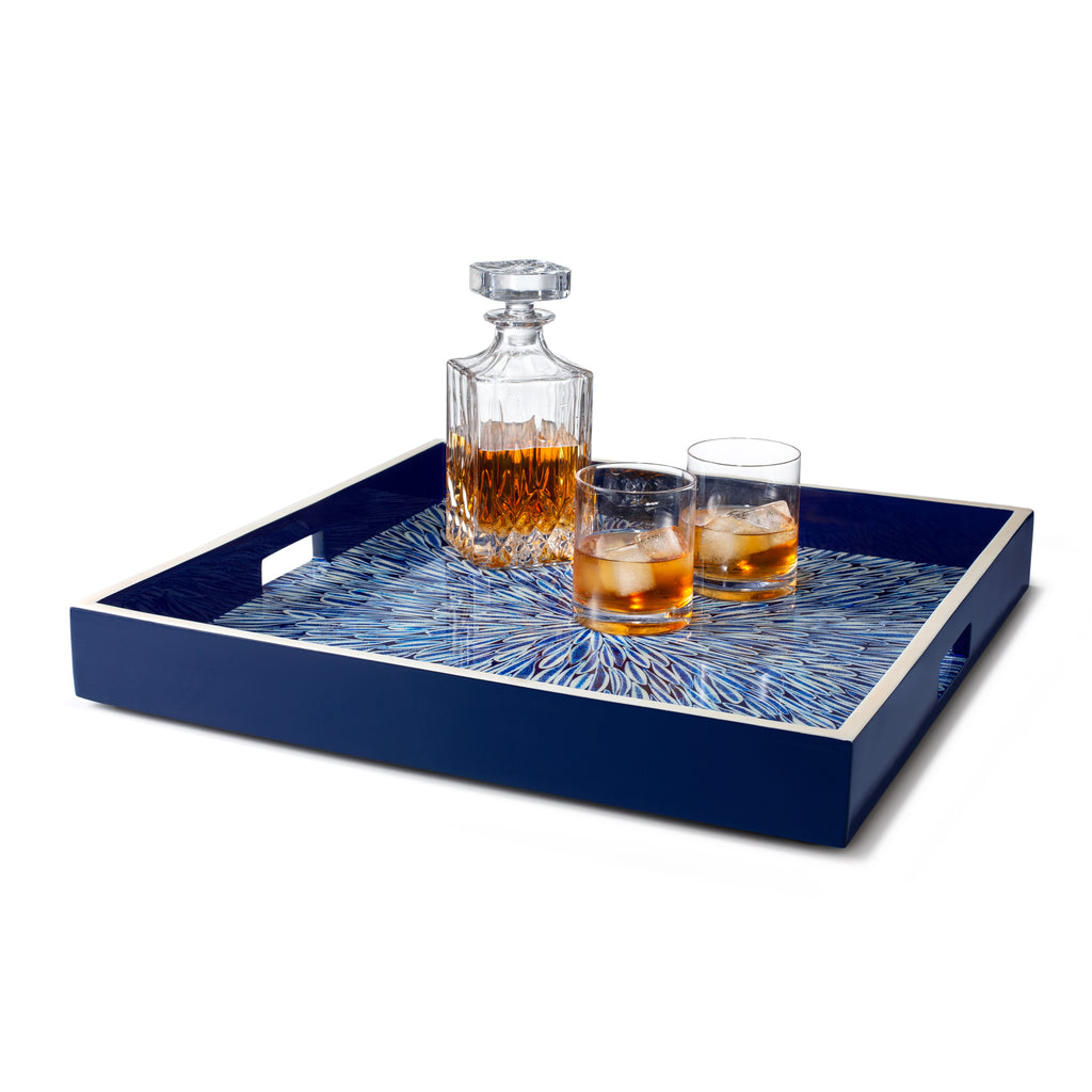 Blue Almendro 20" Square Tray