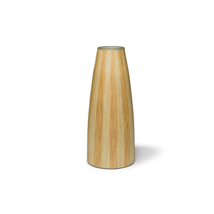 The Barichara 12" Glass Vase #1 from LaDorada featuring beige hues, embodying timeless elegance and craftsmanship.