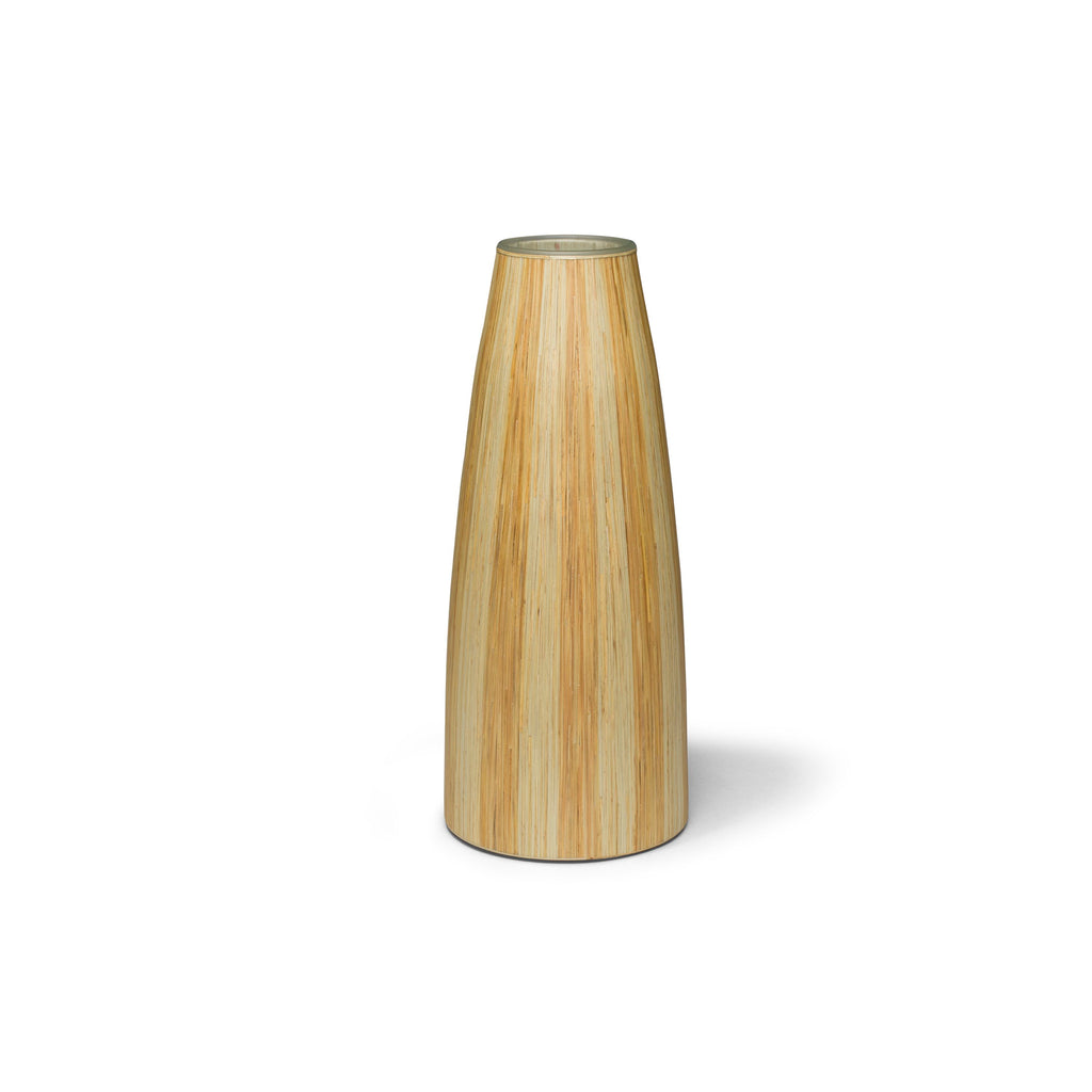 The Barichara 12" Glass Vase #1 from LaDorada featuring beige hues, embodying timeless elegance and craftsmanship.