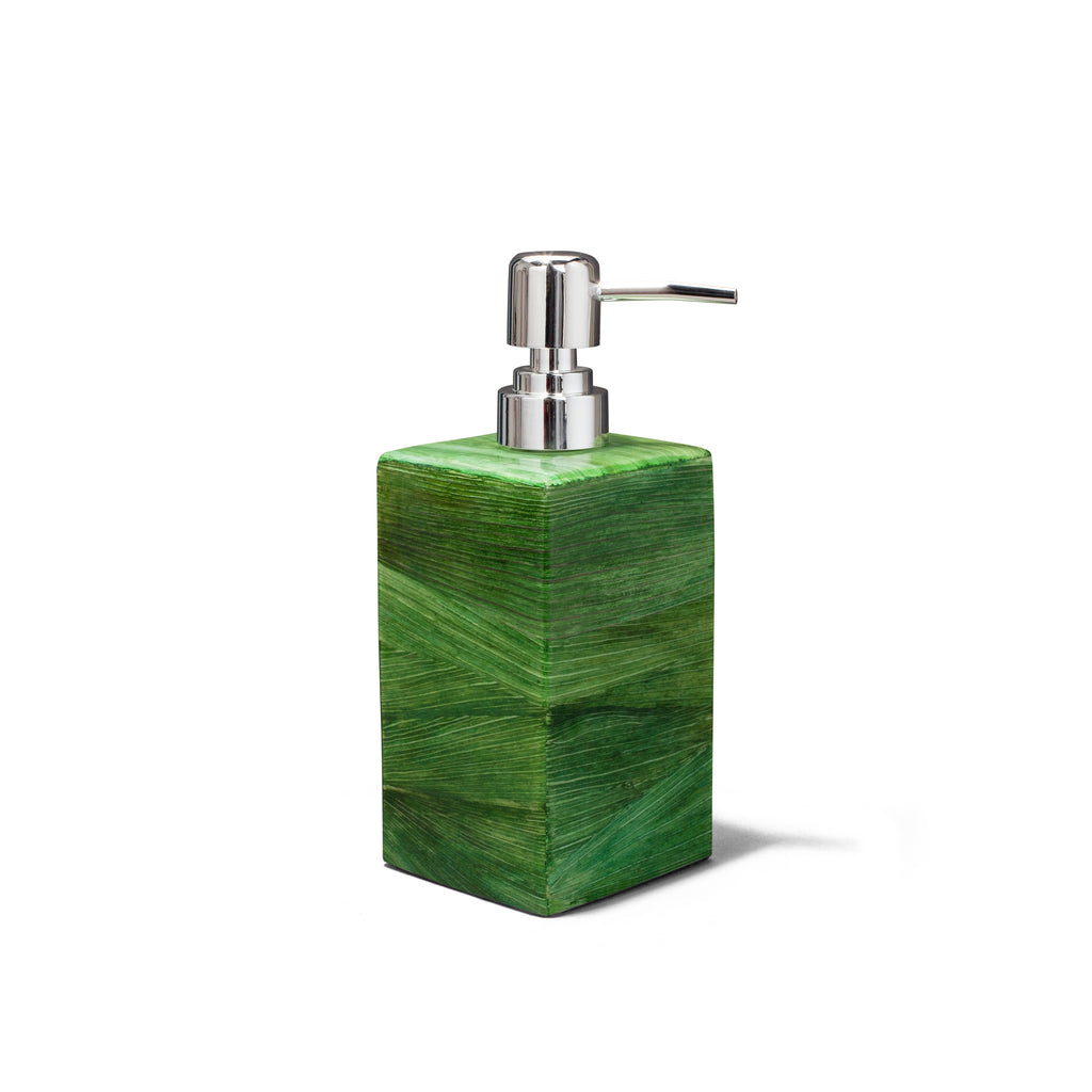 LaDorada presents the Emerald Maize Soap Dispenser, handcrafted with exquisite detail and hand-finished by Colombian artisans.