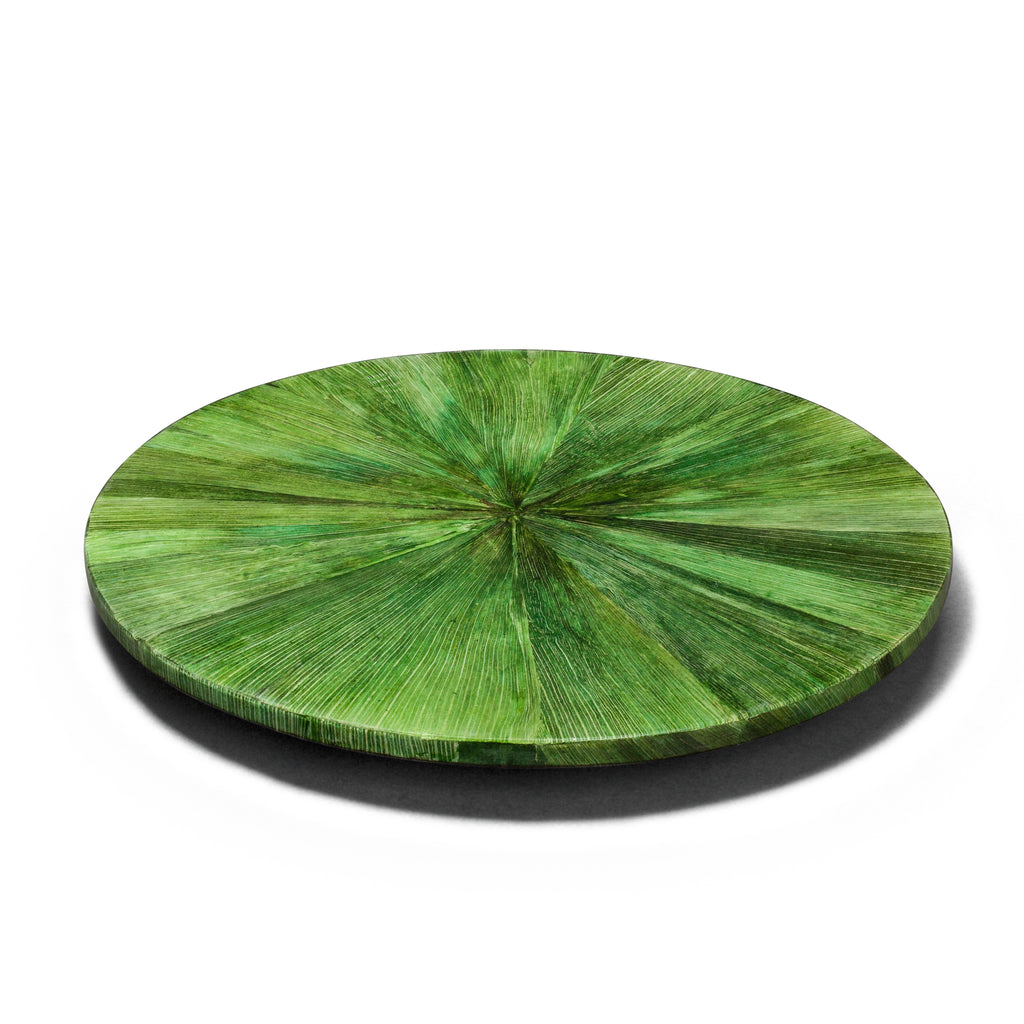 Emerald Maize Revolving Tray by LaDorada, handcrafted with exquisite detail and finished with meticulous care in Colombia.