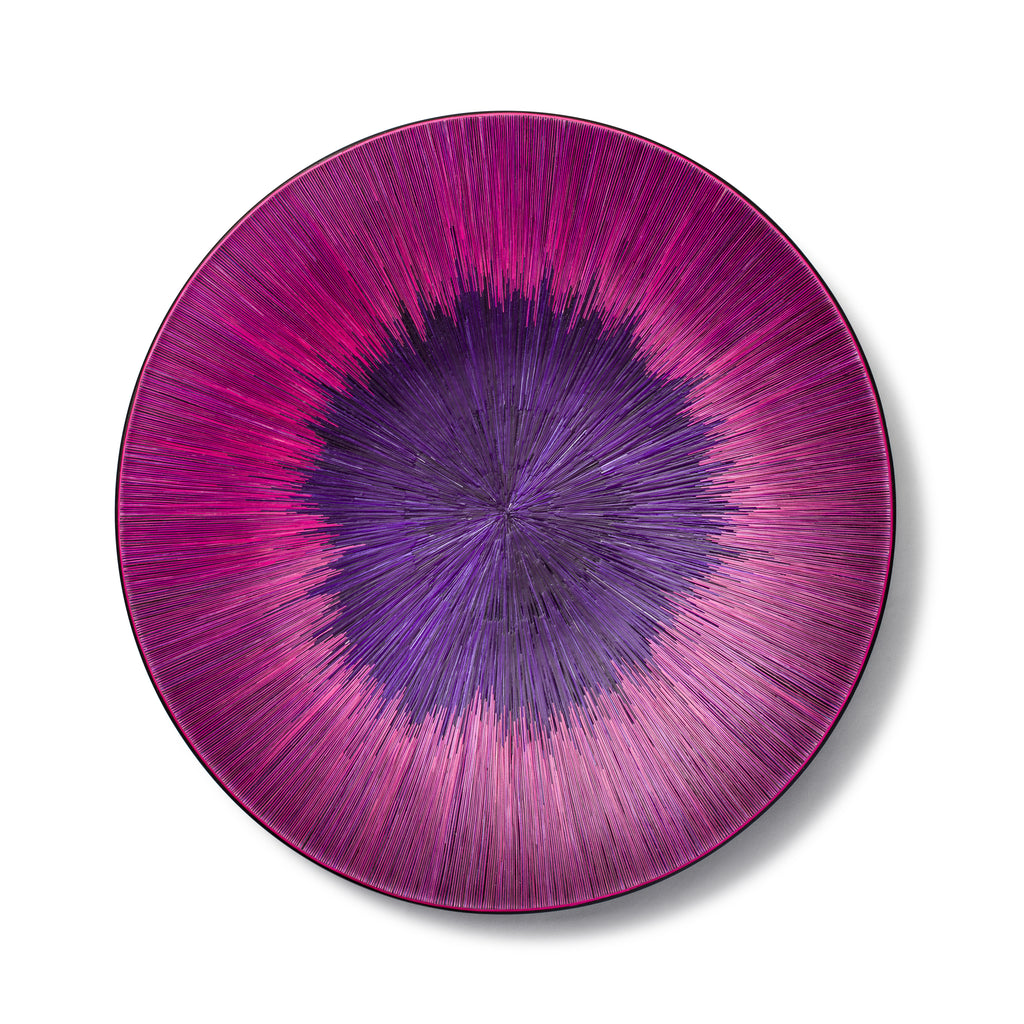LaDorada presents the Violet Eclipse 18" Round Centerpiece, handcrafted with exquisite detail and hand-finished by Colombian artisans.