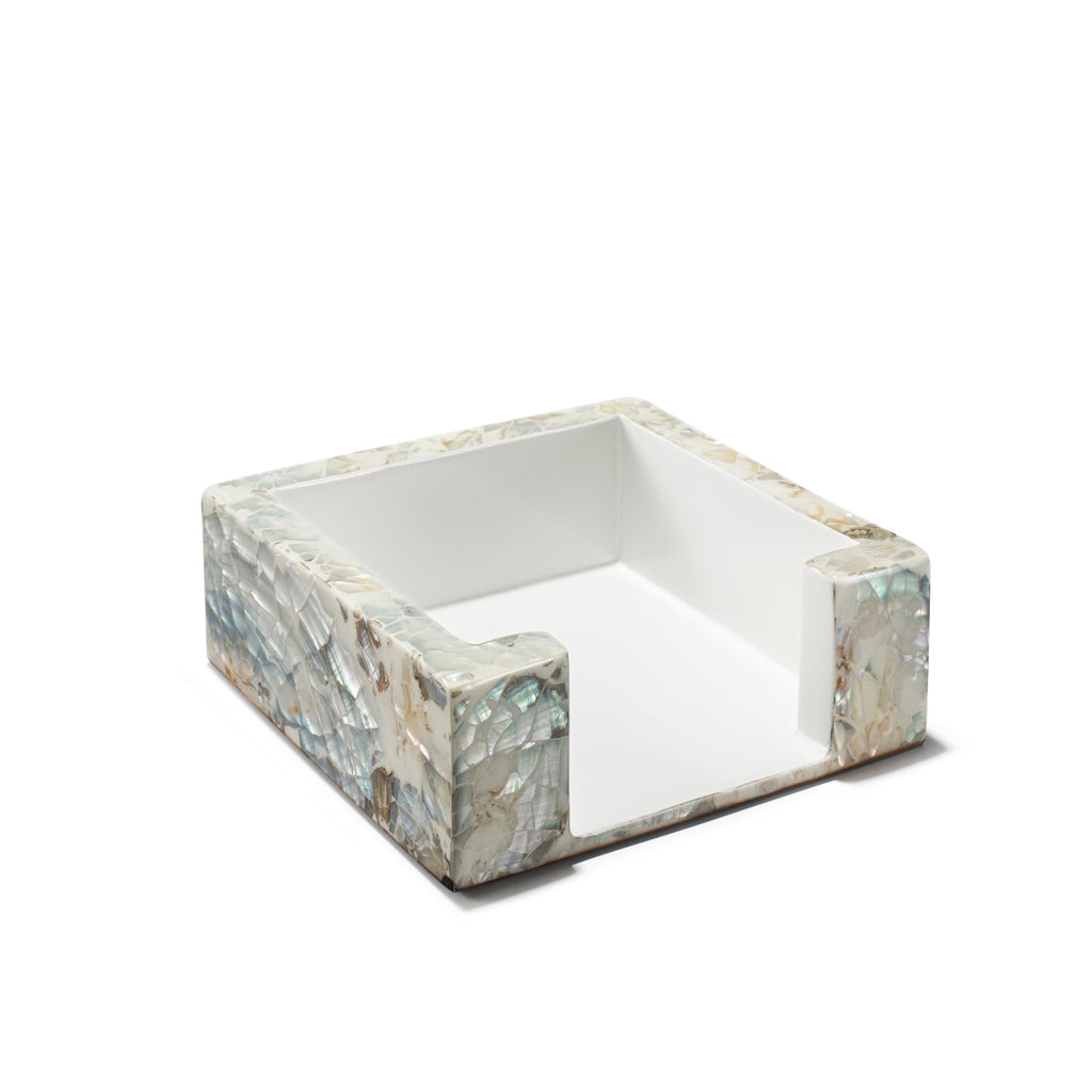 LaDorada presents the Mother of Pearl Cocktail Napkin Holder, handcrafted with exquisite detail and hand-finished by Colombian artisans.