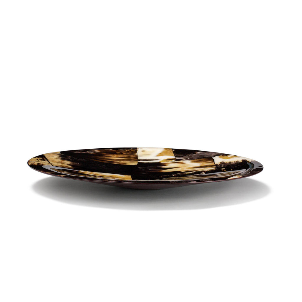 A Horn Veneer Round Centerpiece by LaDorada, handcrafted with exquisite detail, showcasing Colombian artistry.