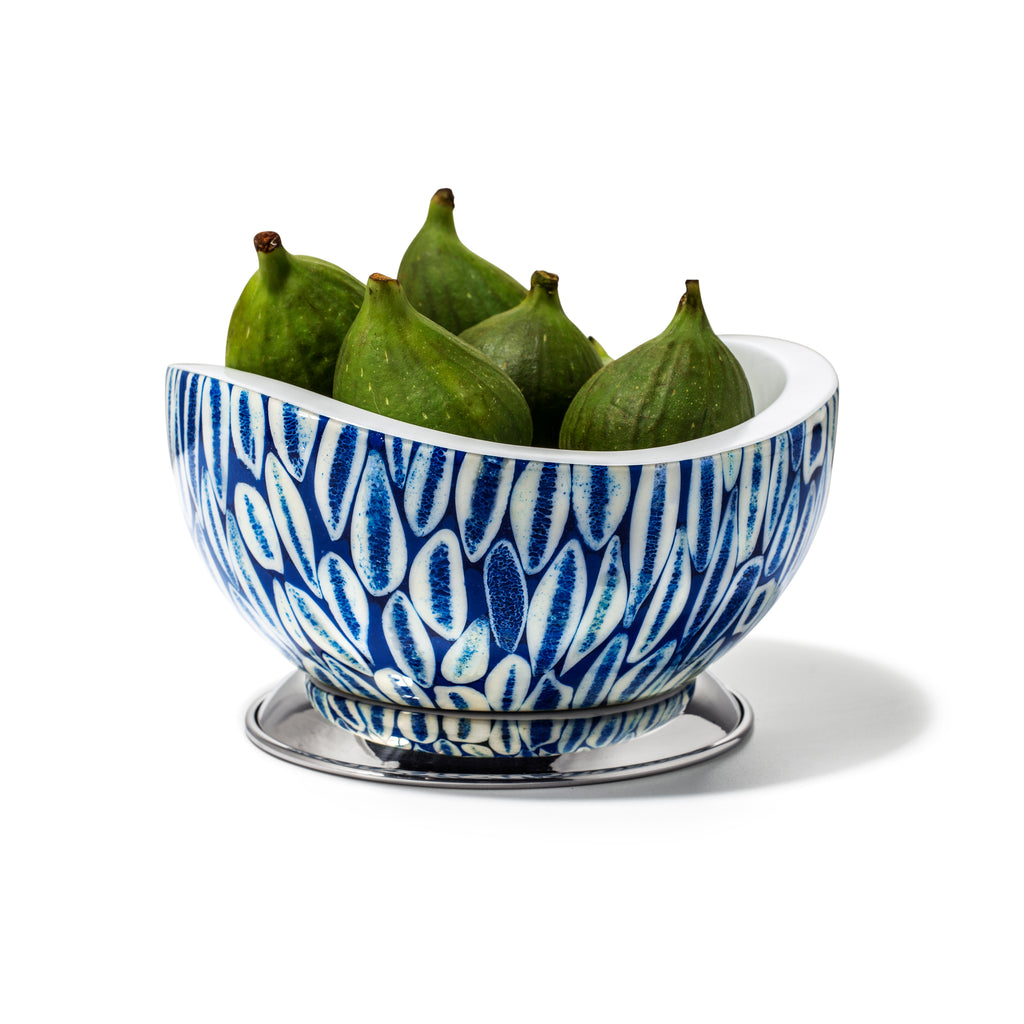Blue Almendro Accent Bowl by LaDorada, handcrafted with exquisite detail and finished with meticulous care in Colombia.