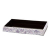 handmade purple and white mosaic patterned natural sea shell wood bath tray 