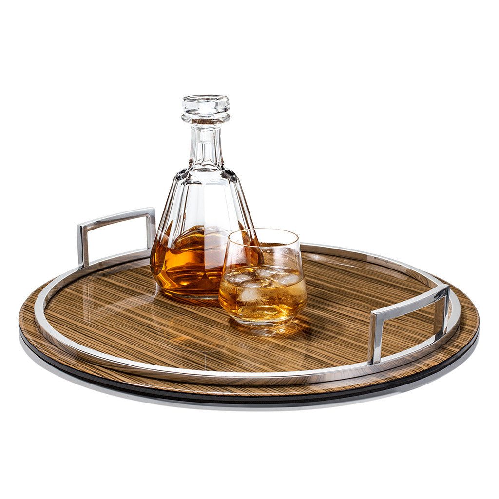 LADORADA ZEBRANO VENEER LARGE SERVING TRAY