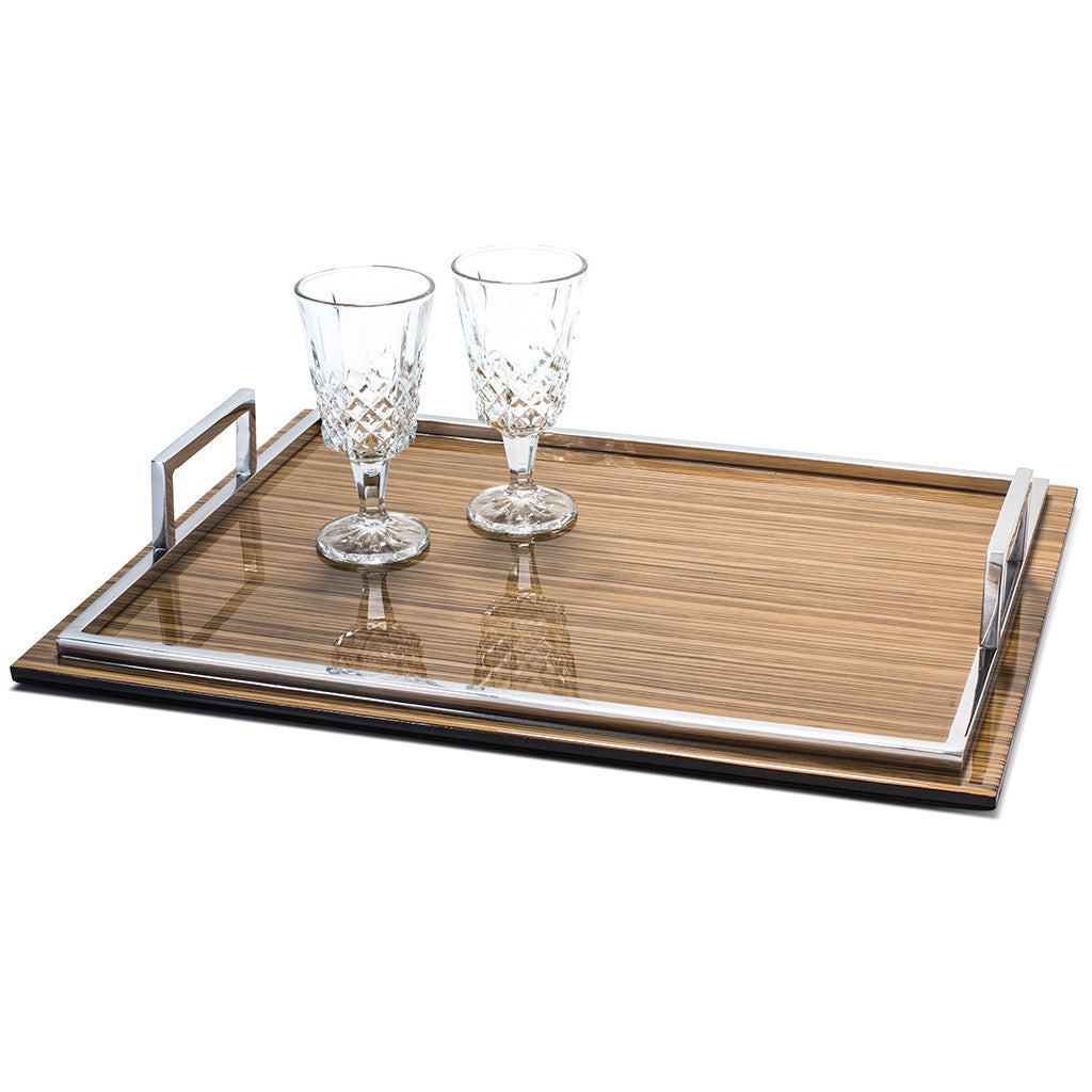 LADORADA ZEBRANO VENEER LARGE SERVING TRAY
