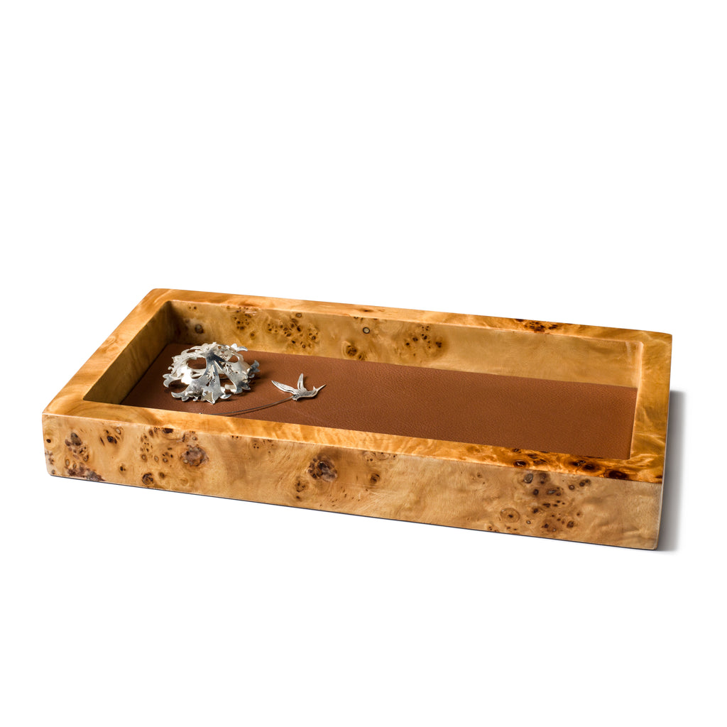 The Burl Veneer Valet from LaDorada handcrafted with exquisite detail, embodying timeless elegance and craftsmanship.