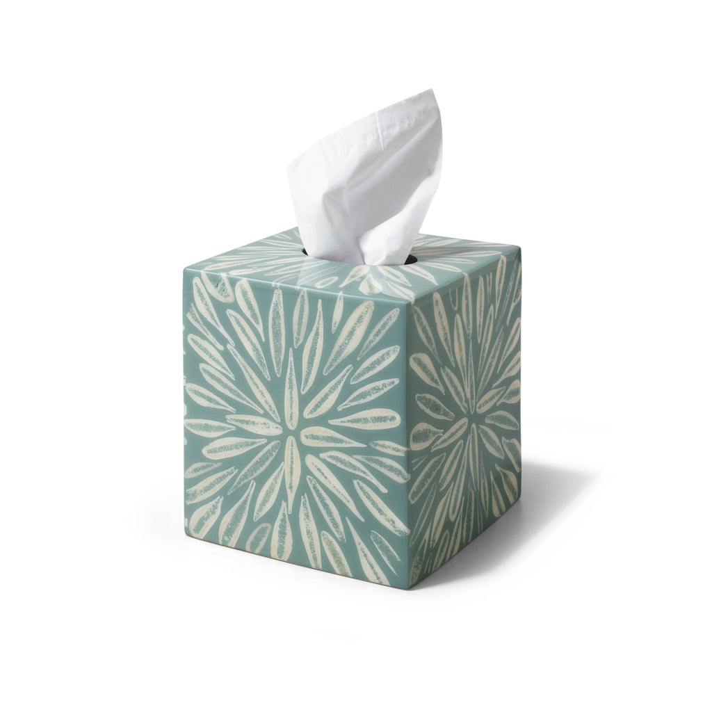 Acqua Almendro Tissue Box by LaDorada, handcrafted with exquisite detail and finished with meticulous care in Colombia.