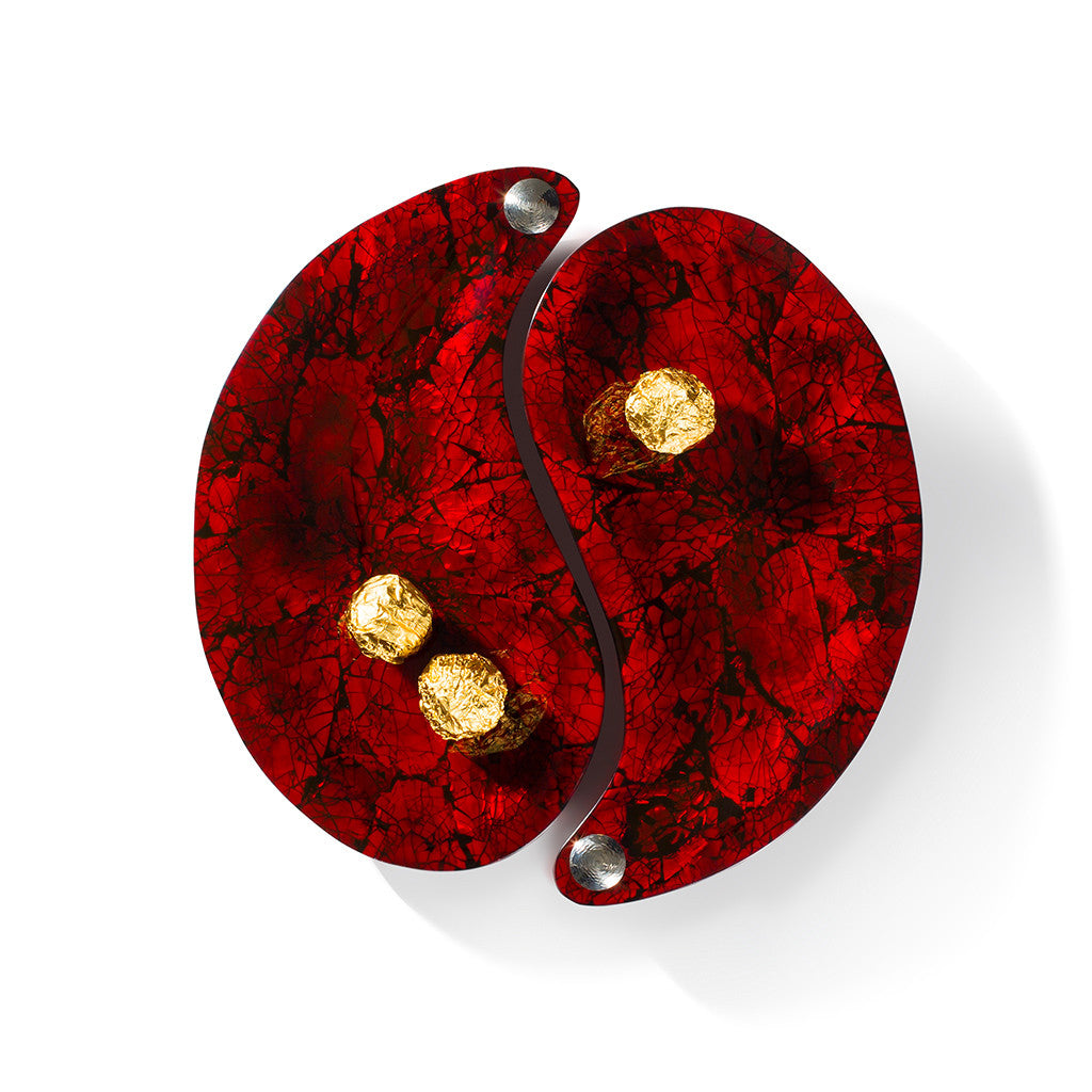 Mother of Pearl Red Yin-Yang Set by LADORADA - Designer Decor – LaDorada